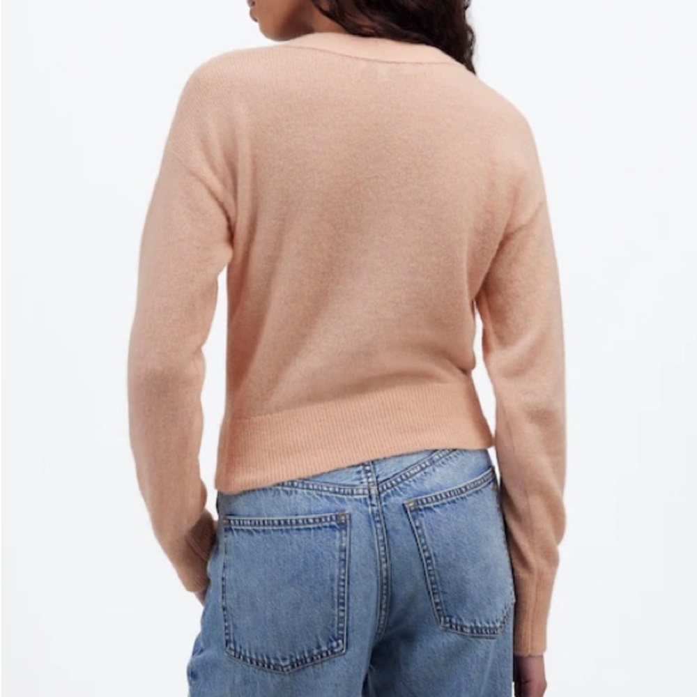 NWT Madewell Alpaca-Blend V-Neck Cardigan Sweater Women’s Small Pale Blush Pink - Picture 2 of 8